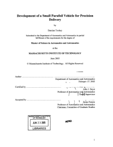 Development  of a  Small  Parafoil Vehicle ... Delivery by Damian  Toohey