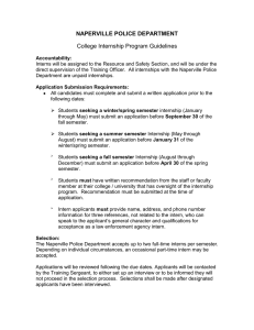 NAPERVILLE POLICE DEPARTMENT College Internship Program Guidelines