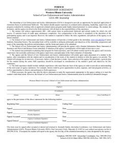 FORM II Western Illinois University INTERNSHIP AGREEMENT