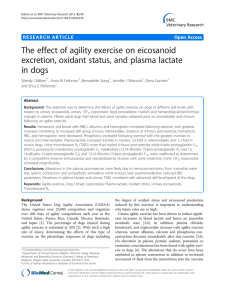 The effect of agility exercise on eicosanoid in dogs