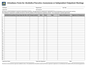Attendance Form for Alcoholics/Narcotics Anonymous or Independent Outpatient Meetings