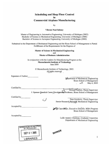 Scheduling  and Shop  Floor  Control in
