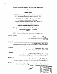 Building  Operational Excellence  in a Multi-Node  Supply ... by Mira K. Sahney B.S.E.