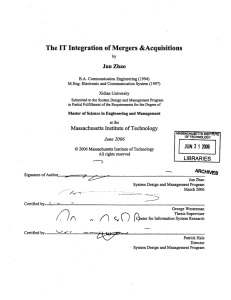 The IT Integration of Mergers &amp;Acquisitions Jun Zhao