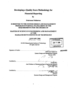 Developing  a Quality Score  Methodology  for Financial Reporting JUN LIBRARIES