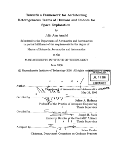 Towards  a Framework  for  Architecting Space  Exploration