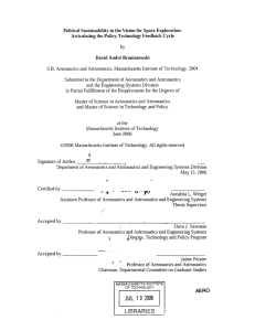 Political  Sustainability in the Vision  for Space ... Articulating the Policy-Technology  Feedback Cycle
