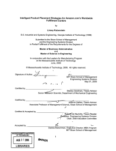 Intelligent Product Placement  Strategies  for Amazon.com's  Worldwide