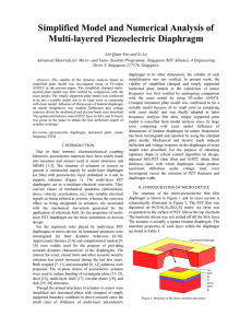 Simplified Model and Numerical Analysis of Multi-layered Piezoelectric Diaphragm