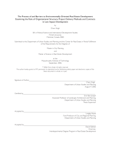 The Process of and Barriers to Environmentally-Oriented Real Estate Development: