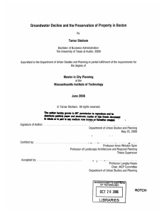 Groundwater  Decline  and the Preservation of  Property ... Tamar  Shoham