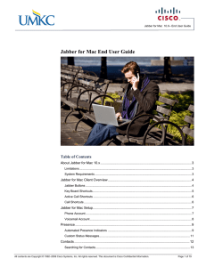 Jabber for Mac End User Guide Table of Contents