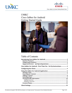 UMKC Cisco Jabber for Android Getting Started Guide
