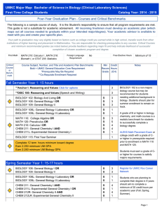 UMKC Major Map: Bachelor of Science in Biology (Clinical Laboratory Sciences)