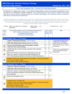 UMKC Major Map: Bachelor of Science in Geology First-Time College Students