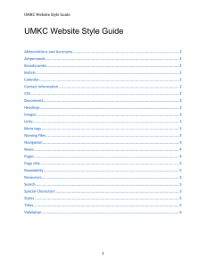 UMKC Website Style Guide