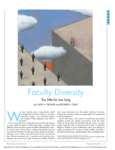 W Faculty Diversity Too little for too long by