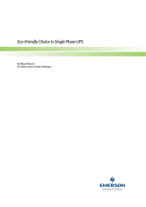 Eco-Friendly Choice in Single Phase UPS By Miguel Rascon