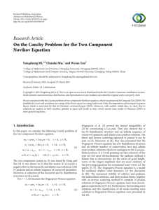 Research Article On the Cauchy Problem for the Two-Component Novikov Equation Yongsheng Mi,