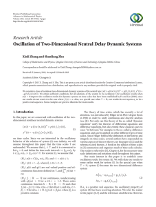 Research Article Oscillation of Two-Dimensional Neutral Delay Dynamic Systems