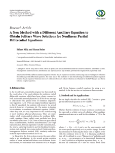 Research Article A New Method with a Different Auxiliary Equation to