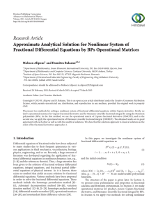 Research Article Approximate Analytical Solution for Nonlinear System of