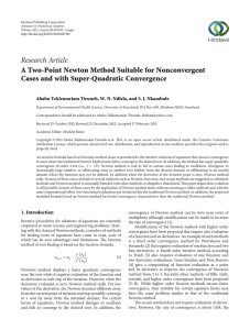 Research Article A Two-Point Newton Method Suitable for Nonconvergent