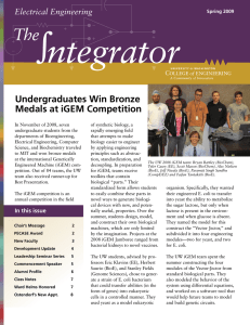 ntegrator The Undergraduates Win Bronze Medals at iGEM Competition