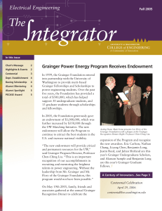 ntegrator The Electrical Engineering Grainger Power Energy Program Receives Endowment