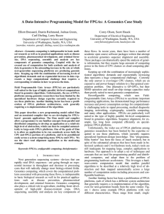 A Data-Intensive Programming Model for FPGAs: A Genomics Case Study