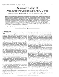 Automatic Design of Area-Efficient Configurable ASIC Cores