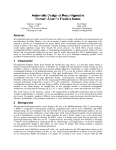 Automatic Design of Reconfigurable Domain-Specific Flexible Cores