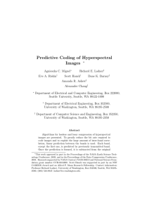 Predictive Coding of Hyperspectral Images