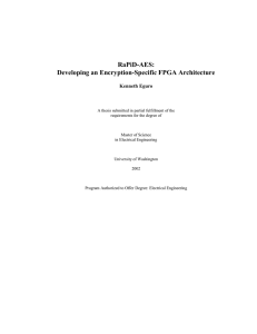 RaPiD-AES: Developing an Encryption-Specific FPGA Architecture  Kenneth Eguro