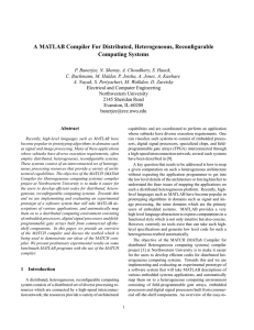 A MATLAB Compiler For Distributed, Heterogeneous, Reconfigurable Computing Systems