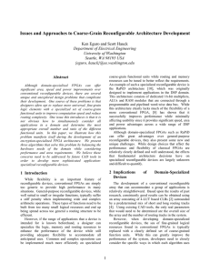 Issues and Approaches to Coarse-Grain Reconfigurable Architecture Development