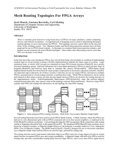 Mesh Routing Topologies For FPGA Arrays Abstract