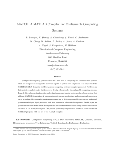 MATCH: A MATLAB Compiler For Congurable Computing Systems