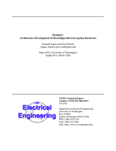 Decipher: Architecture Development of Reconfigurable Encryption Hardware {eguro,