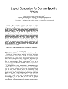 Layout Generation for Domain-Specific FPGAs