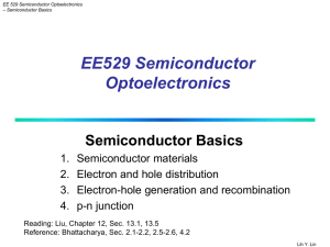 EE529 Semiconductor Optoelectronics Semiconductor Basics