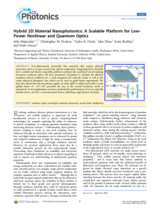Hybrid 2D Material Nanophotonics: A Scalable Platform for Low- Arka Majumdar,