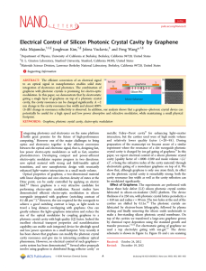 Electrical Control of Silicon Photonic Crystal Cavity by Graphene * Arka Majumdar,