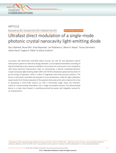 ultrafast direct modulation of a single-mode photonic crystal nanocavity light-emitting diode ARTICLE