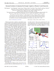 Resonant Excitation of a Quantum Dot Strongly Coupled to a...