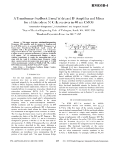 A Transformer-Feedback Based Wideband IF Amplifier and Mixer