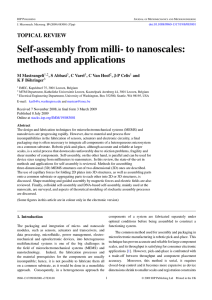 Self-assembly from milli- to nanoscales: methods and applications TOPICAL REVIEW M Mastrangeli