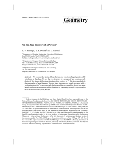 Geometry On the Area Bisectors of a Polygon K.-F. B¨ohringer, B. R. Donald,