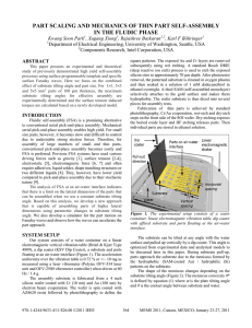 PART SCALING AND MECHANICS OF THIN PART SELF-ASSEMBLY