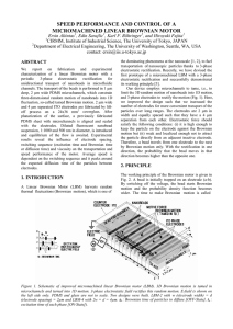 SPEED PERFORMANCE AND CONTROL OF A MICROMACHINED LINEAR BROWNIAN MOTOR